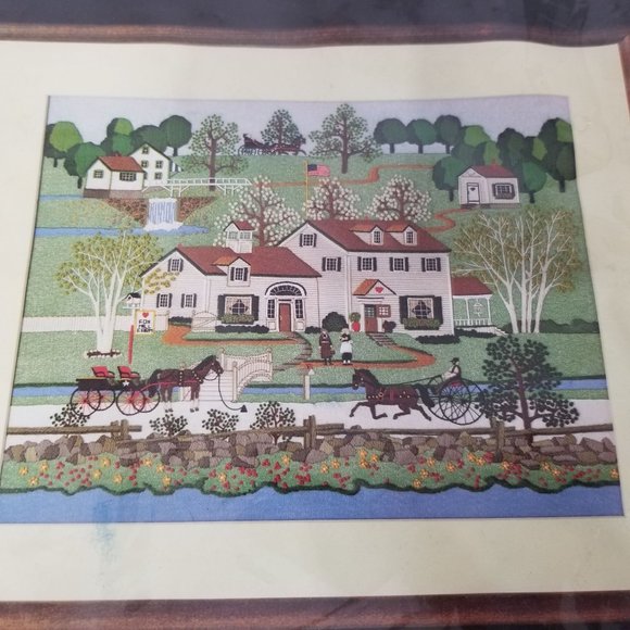 Dimensions Crewel Stitch Fiber Craft Kit Fox Hill Farm 1266 Fall Autumn COMPLETE - Picture 1 of 6